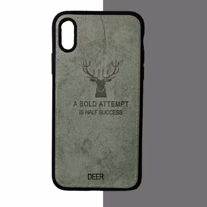 قاب ایفون x پشت مخملی طرح دار گوزنی