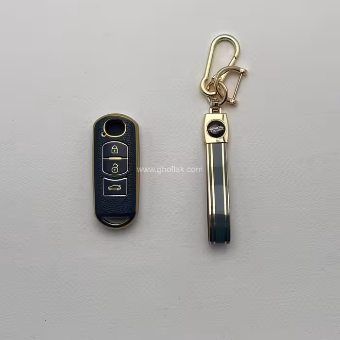 کاور ریموت مزدا 3 کیلس طرح چرم با بند ست