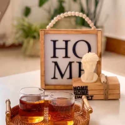 تابلو تکست چوبی هوم مهره دار