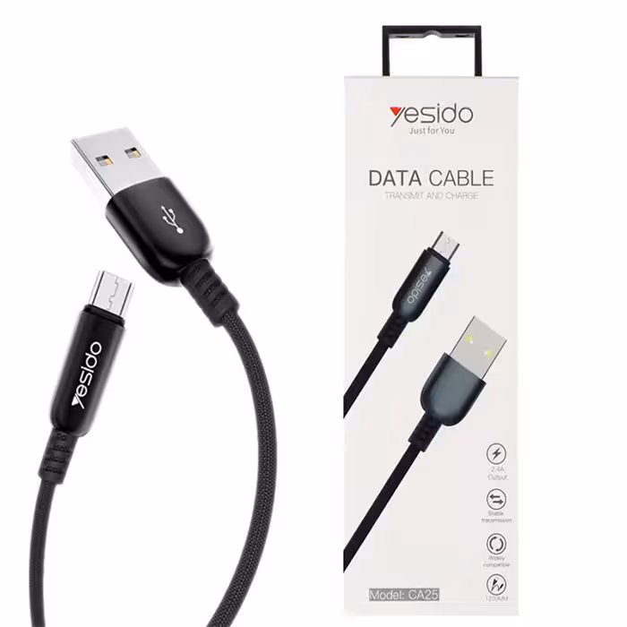 کابل USB به micro-usb یسیدو YESIDO CA25 طول 1.2 متر