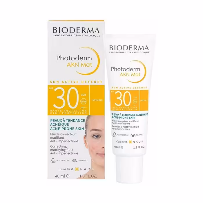 فلویید ضد آفتاب فتودرم Photoderm بیودرما Bioderma مدل آکنه مت AKN Mat برای پوست چرب