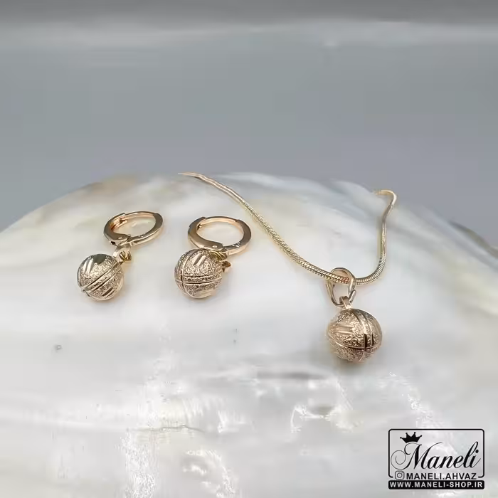 نیم ست ژوپینگ ظریف مشابه گوی بدون نگین|14040445