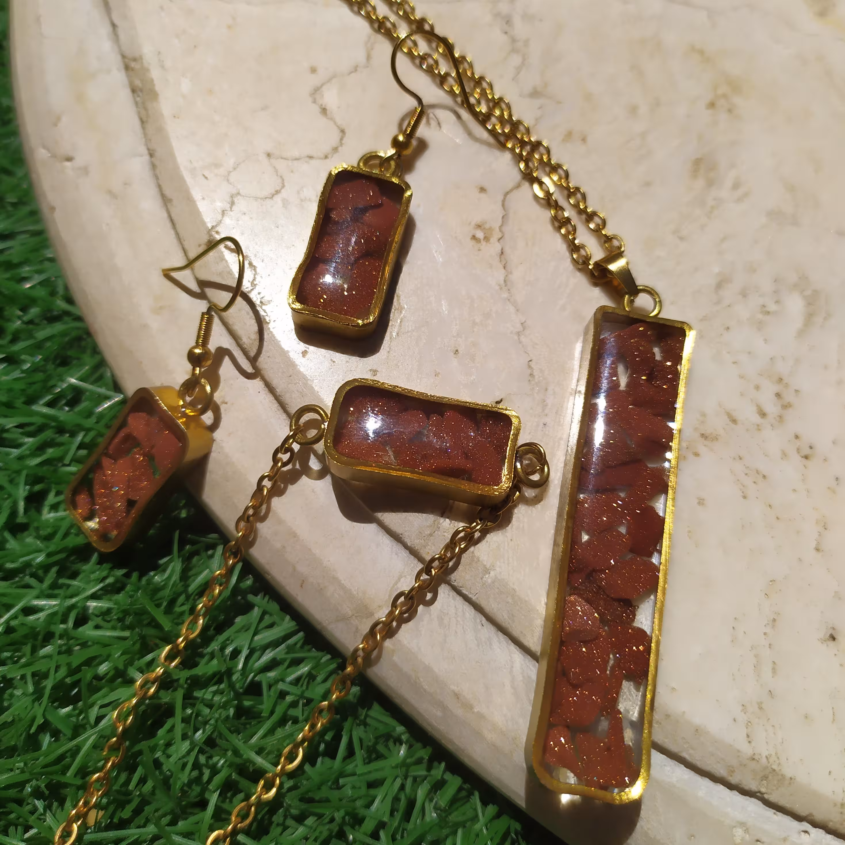 نیم ست رزین سنگ دلربا 