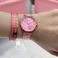 ست ساعت و دستبند پینک دخترانه
