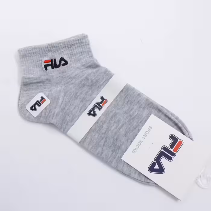 جوراب مچی اسپورت کش پهن مارک FlLA رنگ طوسی روشن کد 20031