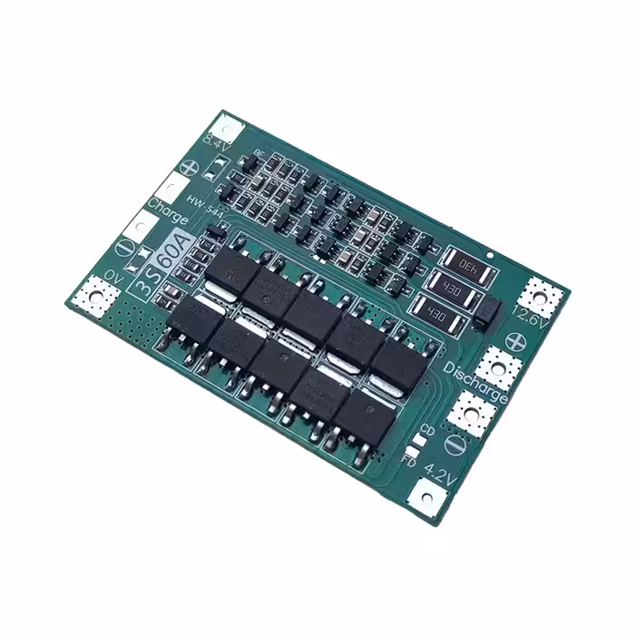 ماژول محافظ شارژ و دشارژ باتری لیتیومی 3 سل 60 آمپر با بالانسر