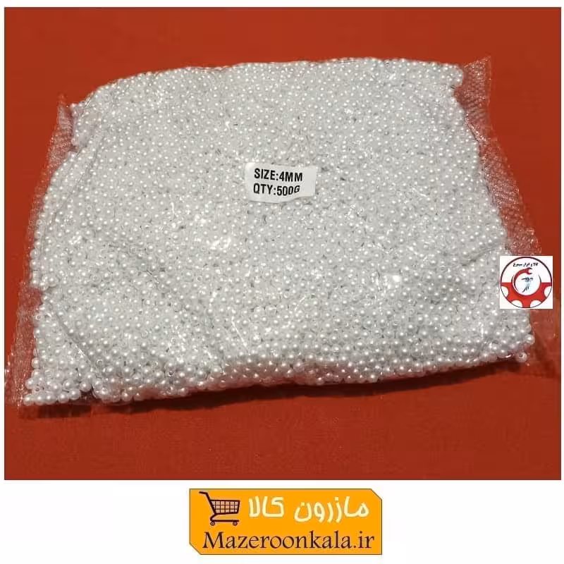 مروارید پلاستیکی سایز 4 رنگ سفید فروش وزنی و کیلویی HPL-004