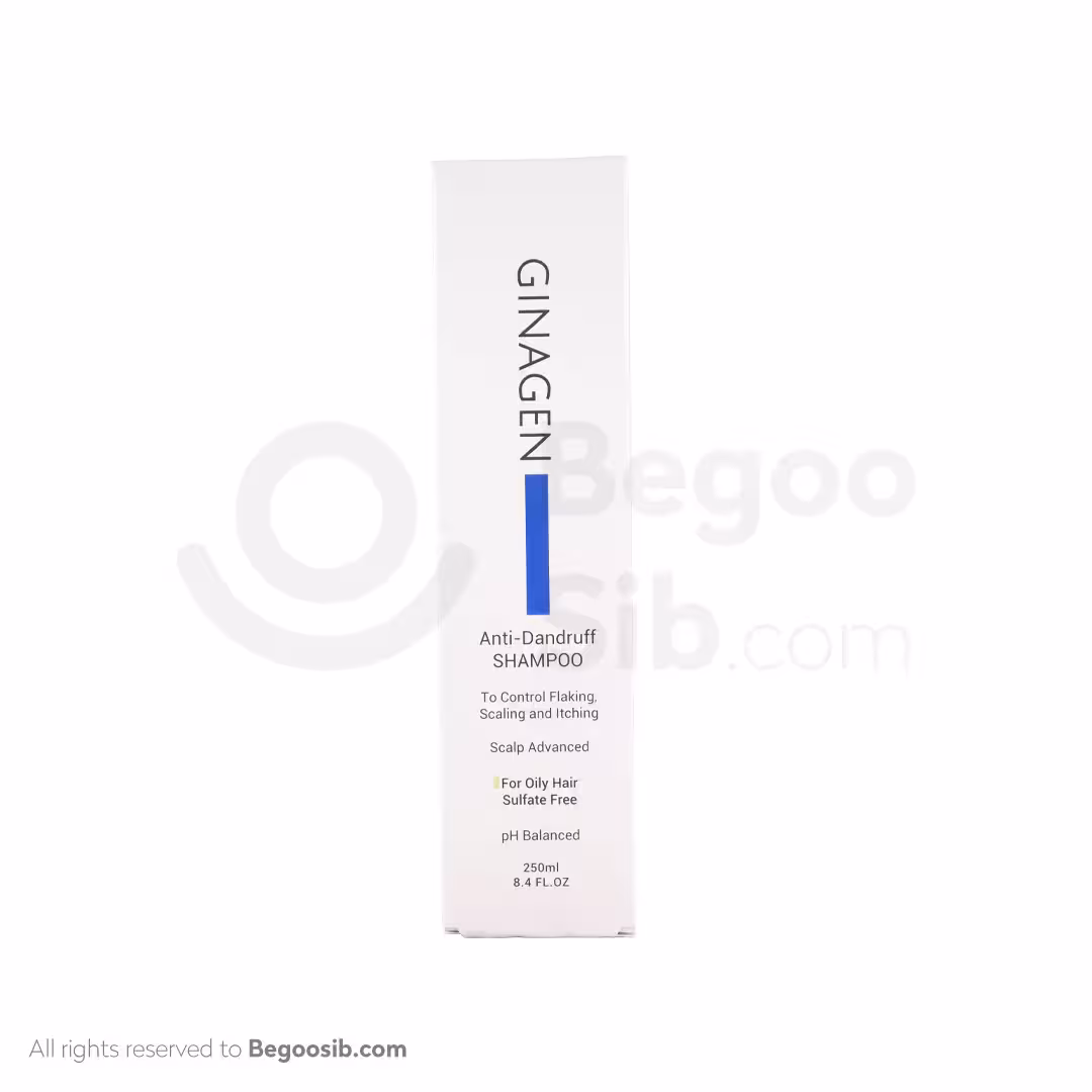 شامپو ضد شوره ژیناژن فاقد سولفات مناسب موهای چرب حجم 250 میلی لیتر
