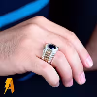 انگشتر یاقوت کبود معدنی کد 3699