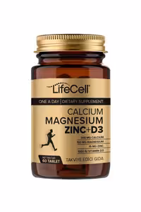 قرص کلسیم،منیزیم، ویتامین D3 و زینک Lifecell - بسته 60 عددی