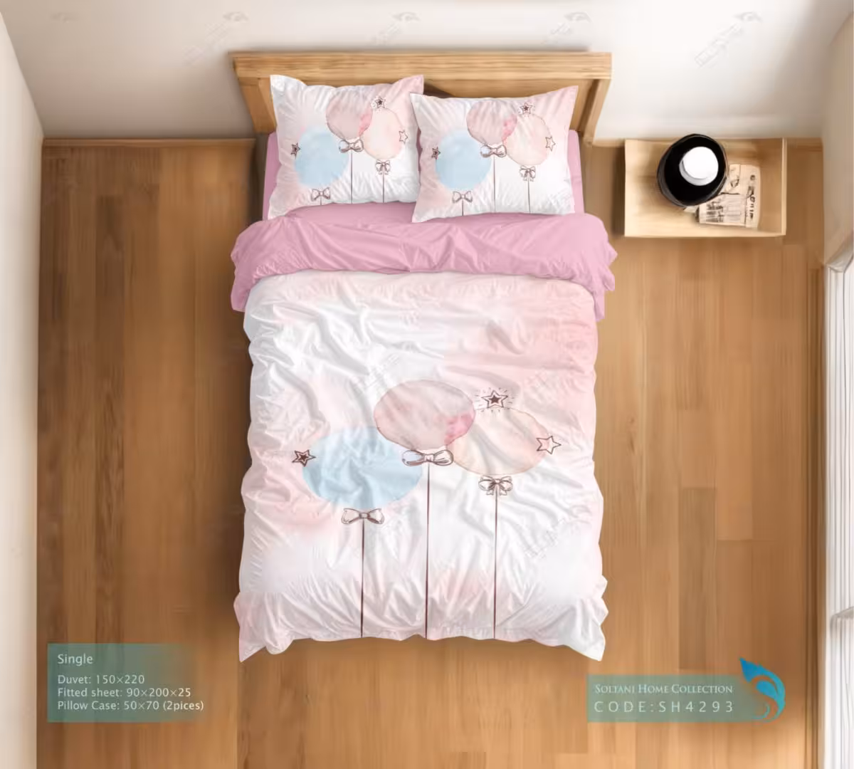 روتختی و ست کامل طرح بادکنک سایز یکنفره کد SH4293