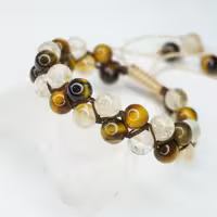 دستبند بافت سیترین وچشم ببر ورز کریستال 310199