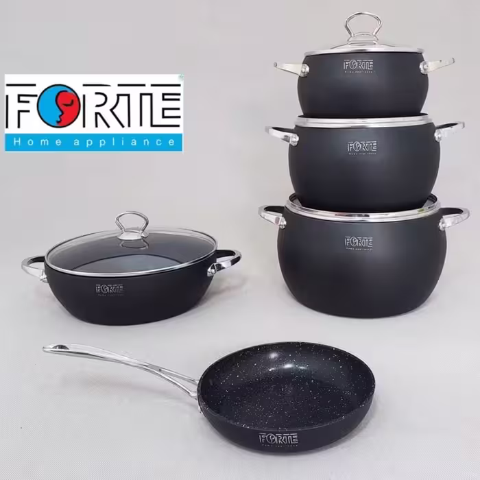 سرویس قابلمه گرانیتی 9 پارچه فورته مدل دینو مشکی