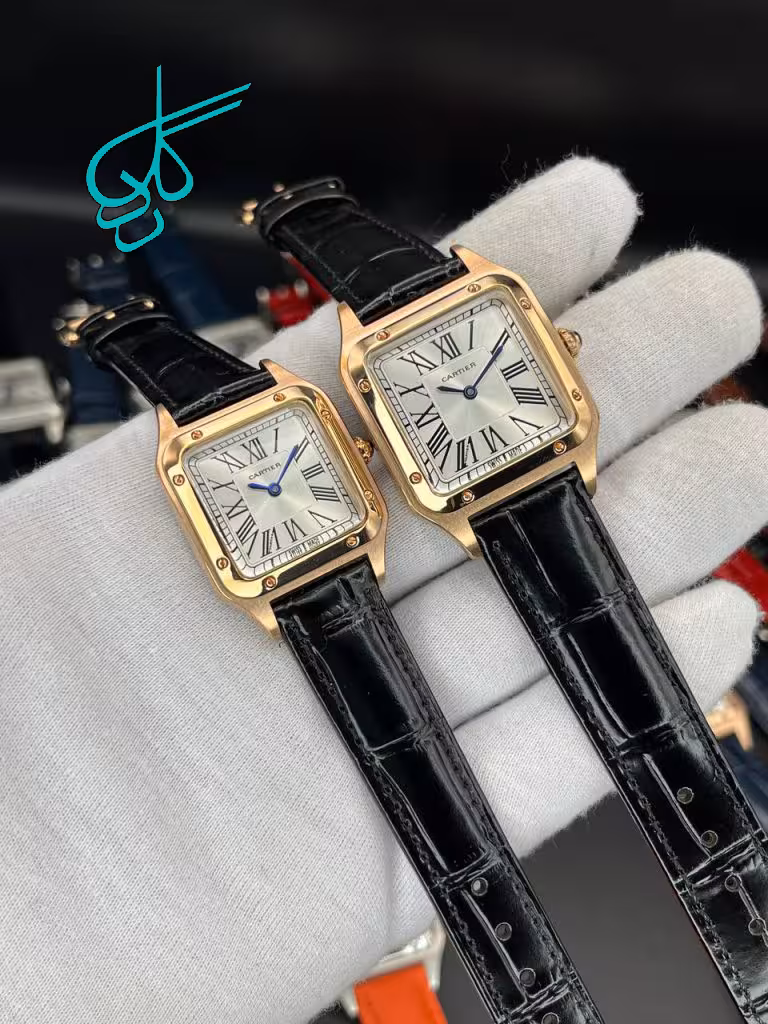 خرید ست ساعت زنانه و مردانه کارتیر دومونت چرمی کیفیت عالی رنگ ثابت کد 2117198 - ردگل