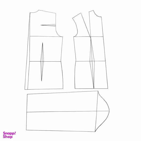 الگو خیاطی بالاتنه و آستین زنانه متد ترک کد 5 سایز 44