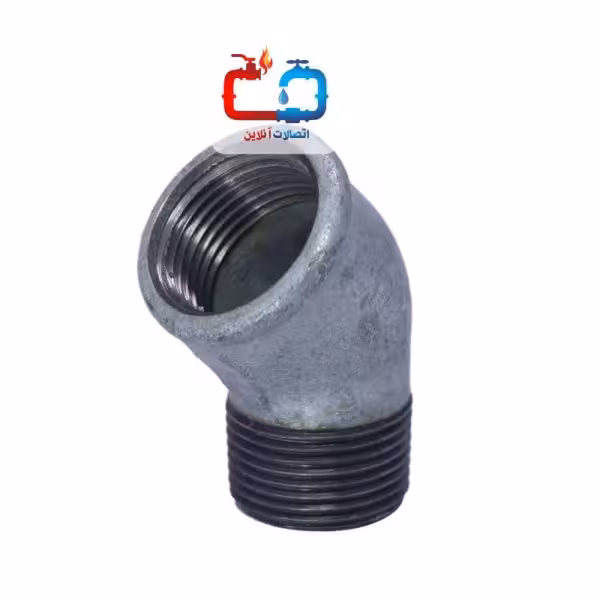 چپقی دنده‌ای 1 اینچ 45 درجه گالوانیزه توپی برزیل