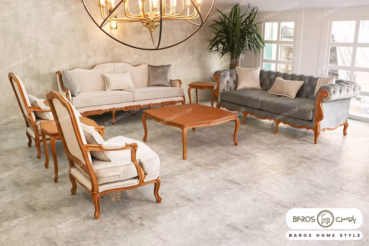 مبل کلاسیک رومینا و چستر نیکا کد 2