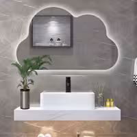 آینه الف مدل بک لایت طرح ابر کد BA-80-70