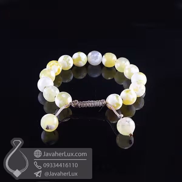دستبند عقیق برفی _ کد : 400707