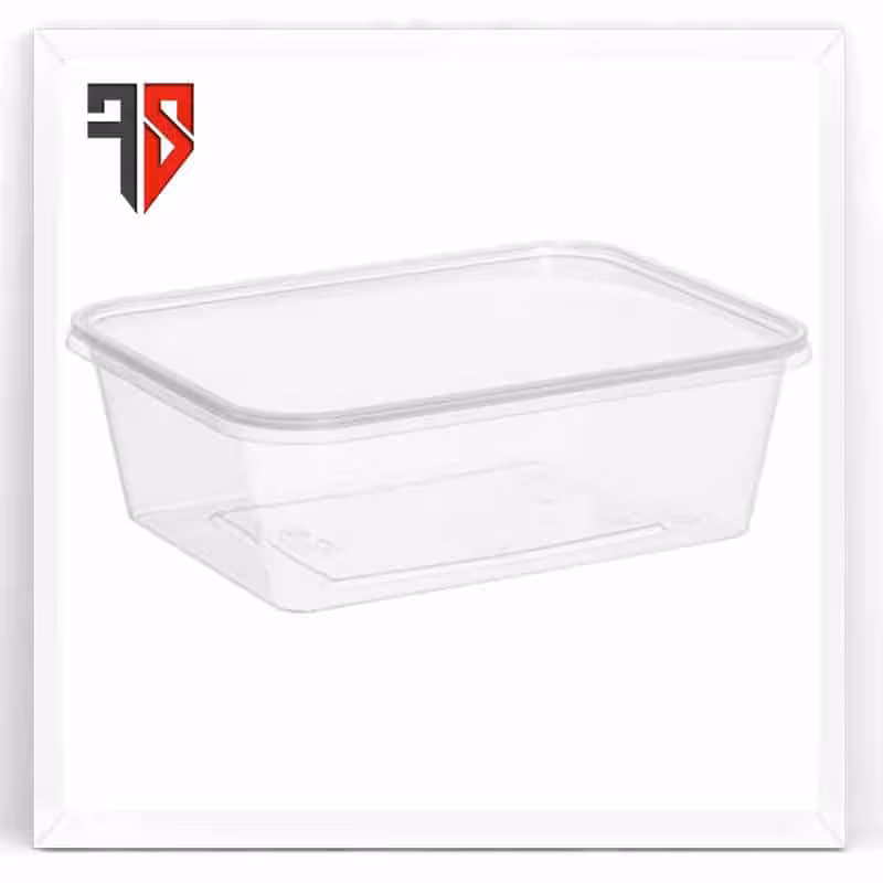 ظرف یکبار مصرف مایکروویوی 1500 طب با درب (200عددی)