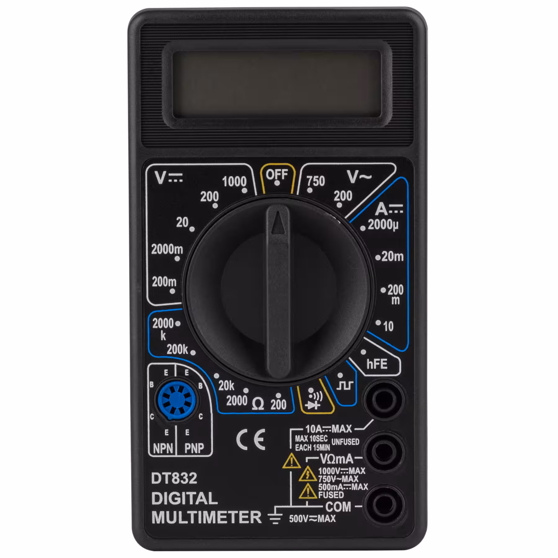 مولتی متر دیجیتال مدل DT830B مشکی