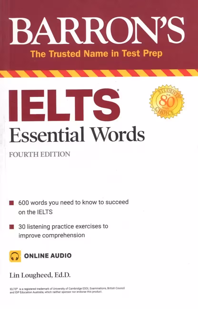 بارونز آیلتس اسنشیال وردز | کتاب انگلیسی Barrons IELTS Essential Words 4th Edition