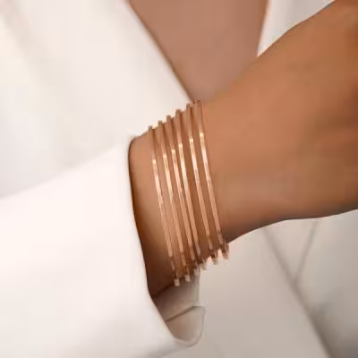 ست 6 عددی النگوی رزگلد کارتیر و استیل سایز 1