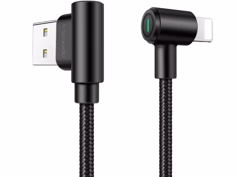کابل شارژ و انتقال داده لایتنینگ مک دودو Mcdodo CA-538 90Degree Reversible Lightning 0.5M