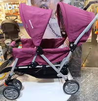 کالسکه دوقلو مامالاو پشت سرهم با خواب کامل و جمع شو عالی و سبک وزن و اورجینال    mamalove