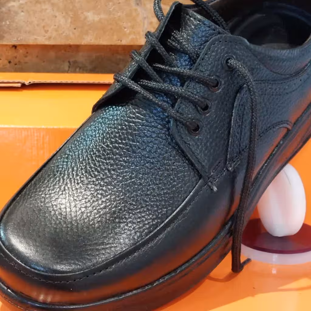 کفش چرم طبیعی مردانه مدل 123 بندی کفشی نرم و راحت