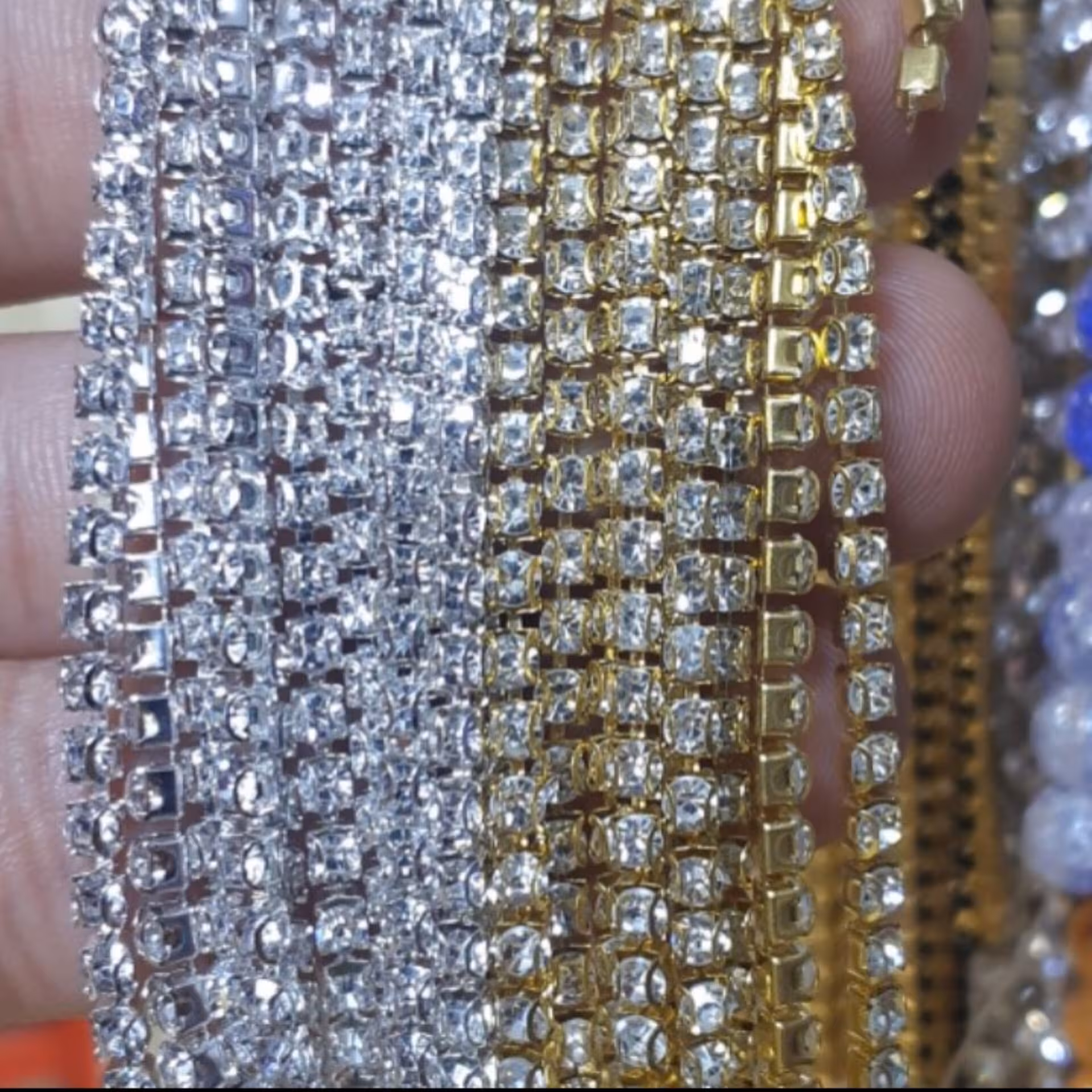 نگین زنجیری نقره ای 