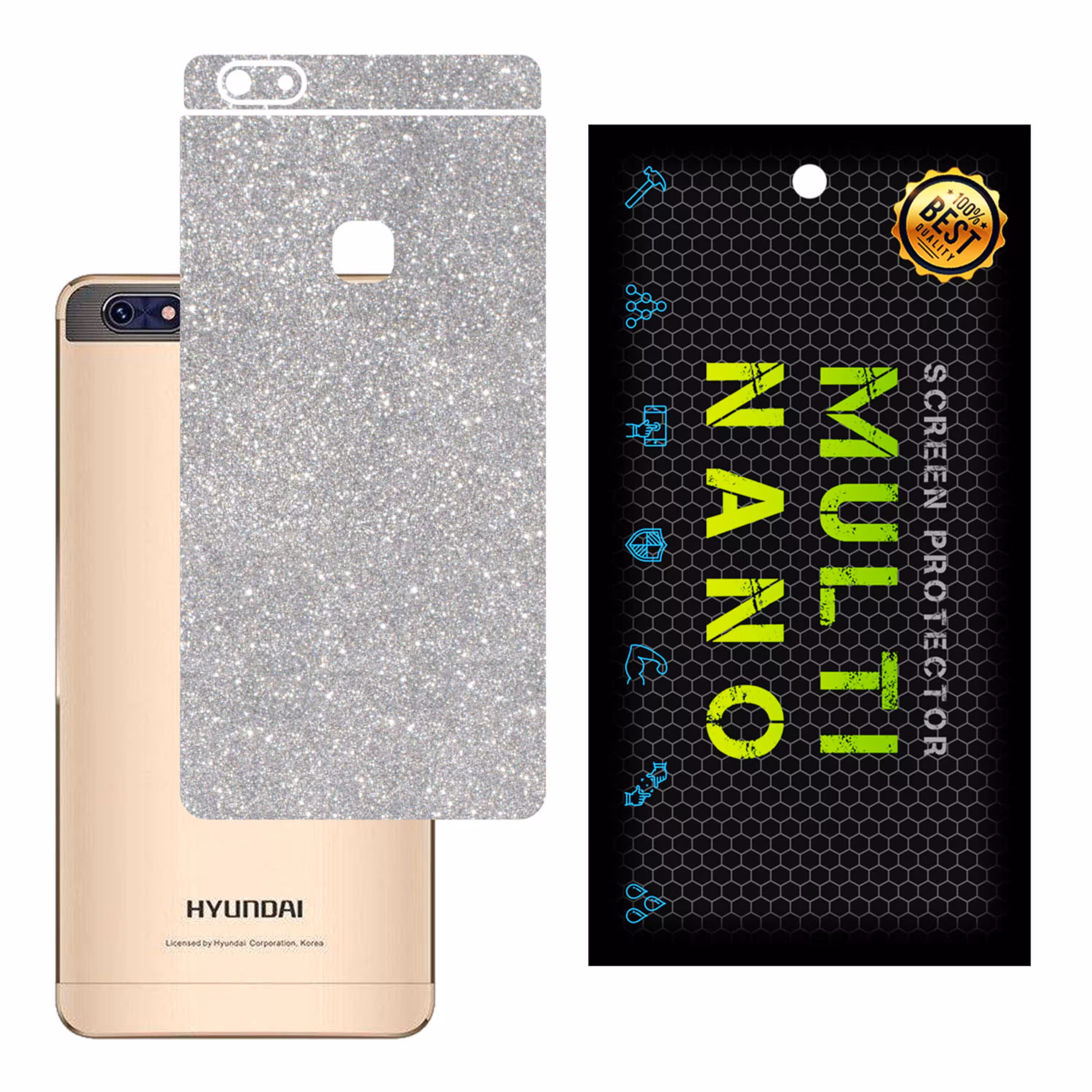 برچسب پوششی MultiNano مدل X-G1F-Silver برای پشت موبایل هیوندای Seoul S7