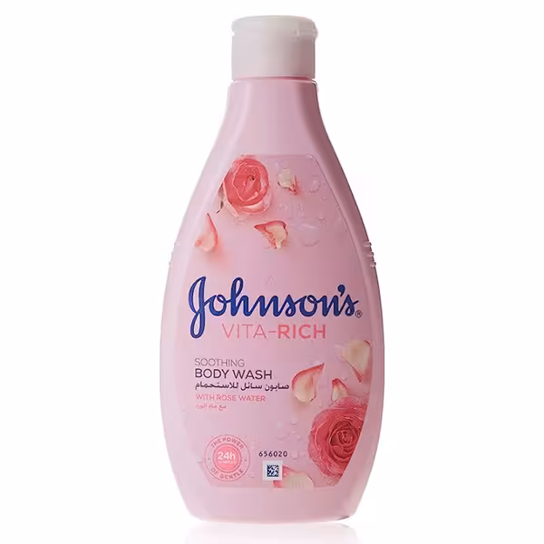 شامپو بدن عصاره گل رز جانسون Johnsons Vita Rich Soothing Body Wash 400Ml