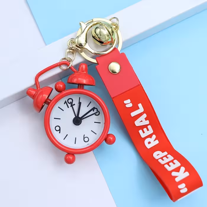 سرکلیدی آویز کیف ساعت زنگخور بند سیلیکونی قرمز 37243