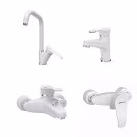 ست شیرآلات لرد سفید کروم شودر