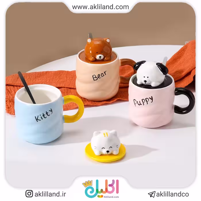 ماگ سرامیکی درب دار puppy