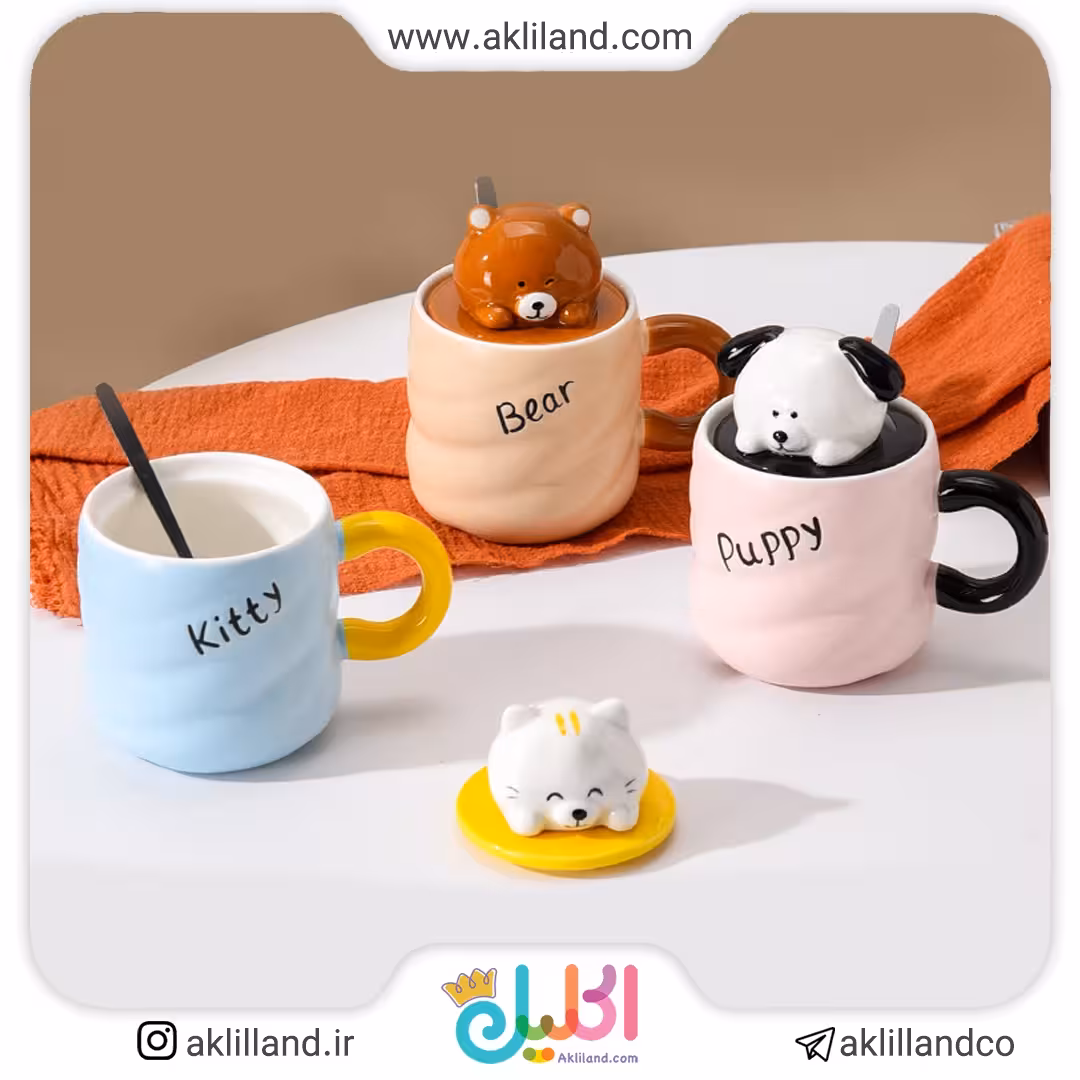 ماگ سرامیکی درب دار puppy