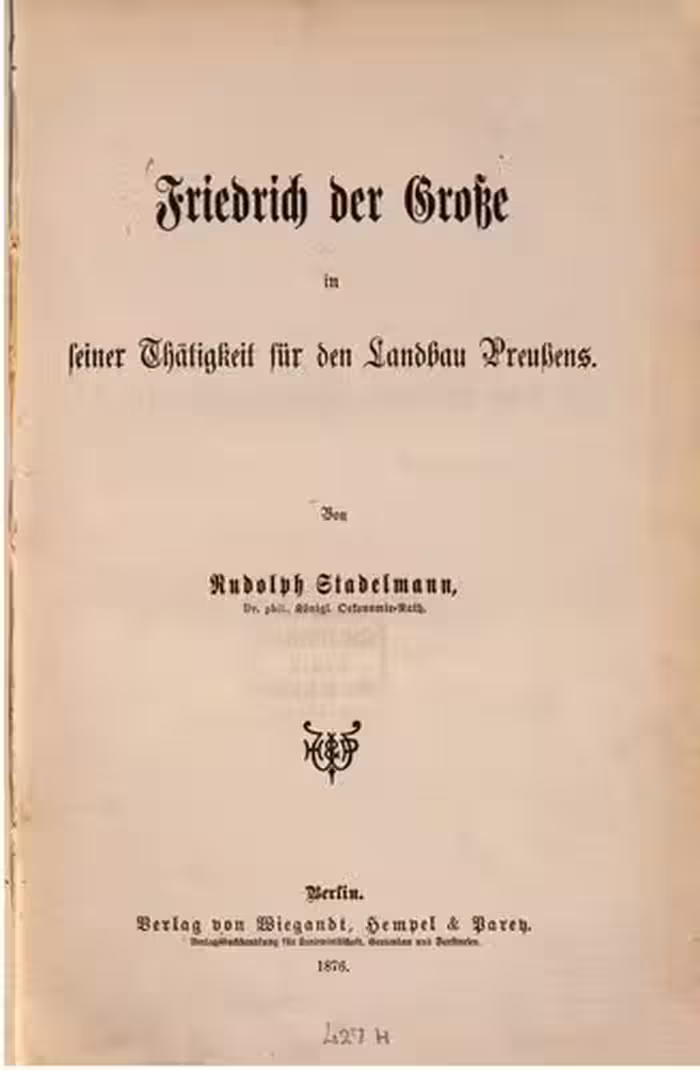خرید و دانلود نسخه کامل کتاب Friedrich der Große und seine Tätigkeit für den Landbau Preußens