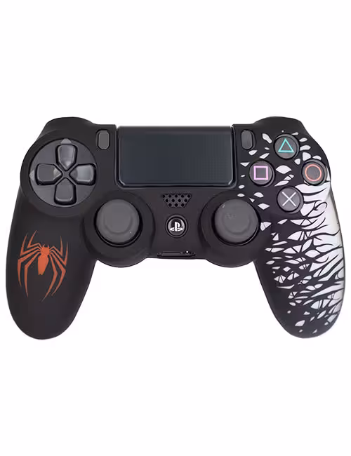 روکش محافظ دسته PS4 لیزری مشکی قرمز سفید طرح اسپایدرمن کد A