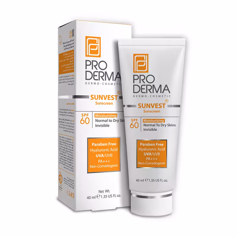 کرم ضد آفتاب و مرطوب کننده SPF60 پرودرما حجم 40ml