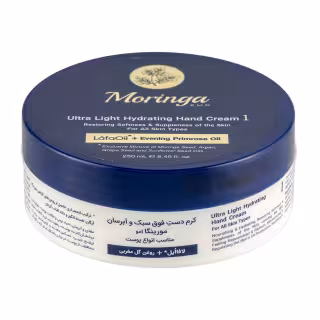 کرم دست فوق سبک و آبرسان(انواع پوست) شماره 1 حجم 250میل مورینگا