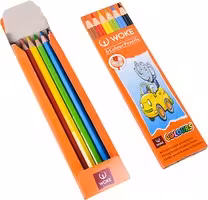 مداد رنگی 6 رنگ بلند ووک woke جعبه مقوایی