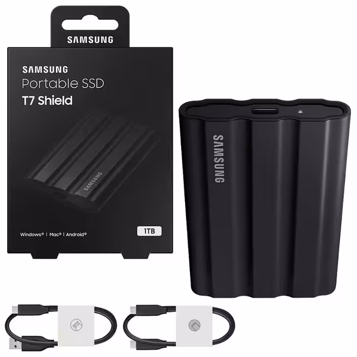 حافظه SSD اکسترنال samsung مدل 1TB Portable SSD EXT T7 shiled-گارانتی
