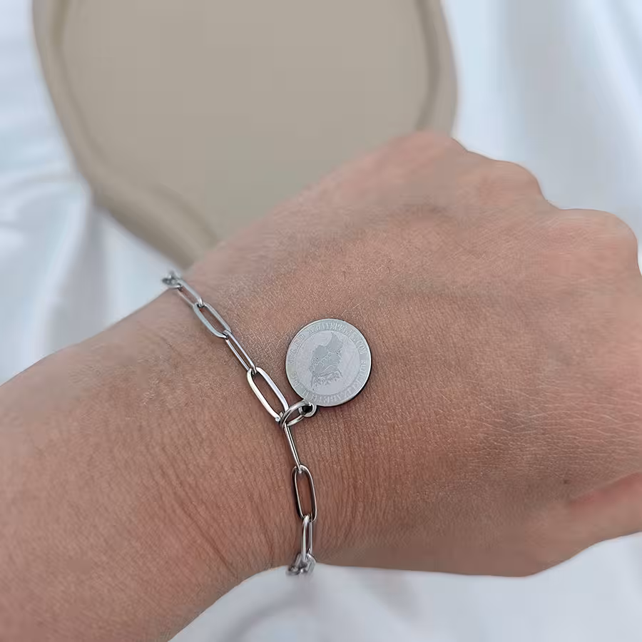 دستبند استیل الیزابت زنجیر بیضی