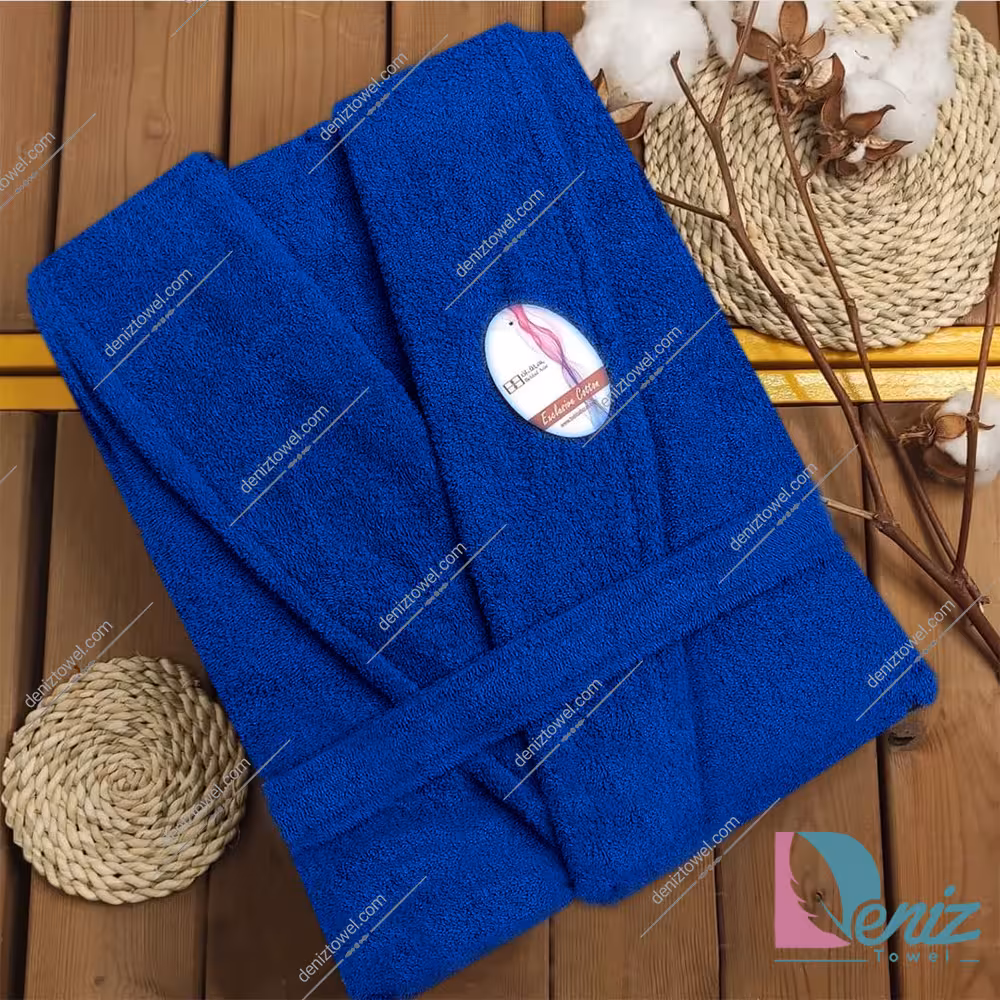 حوله تن پوش سوپر سایز طرح کارن رنگ آبی تیره