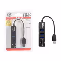 هاب 3 پورت USB2.0 ور م ریدر ایکس پی پروداکت مدل XP-HC834M