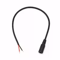 فیش آداپتور مادگی سیم دار روکش مشکی 0.5 متری