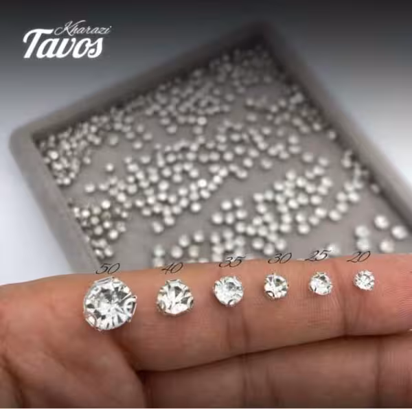 نگین پایه دار نقره ای ( پایه نقره ای )