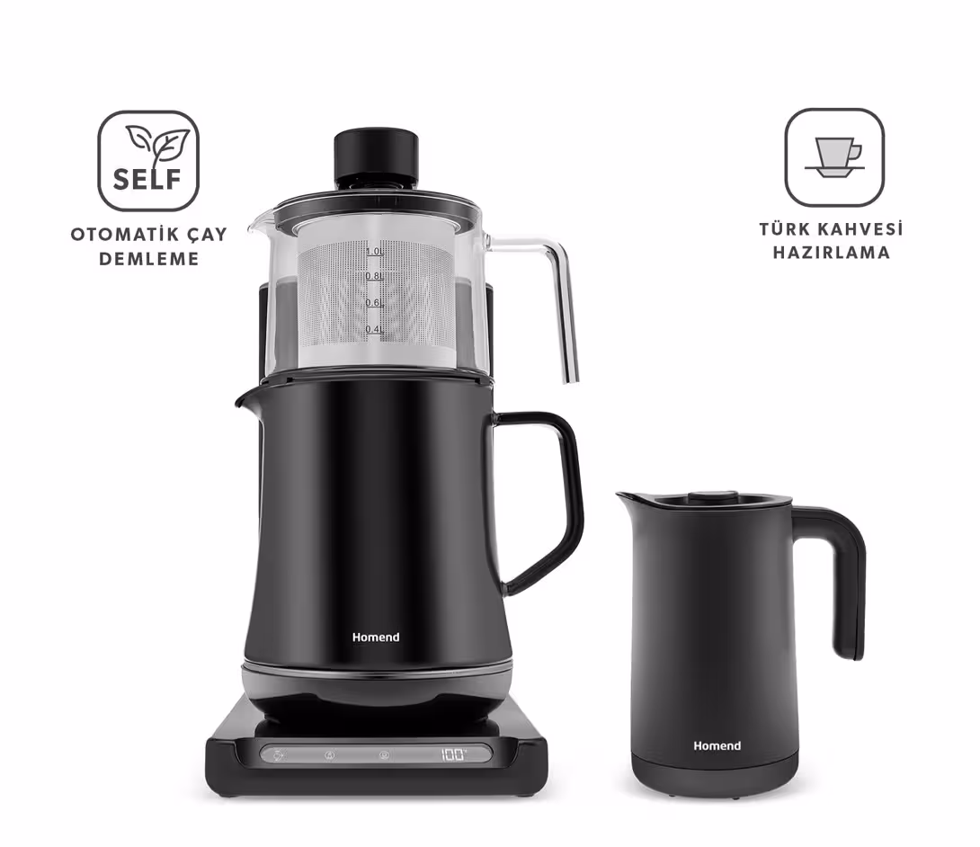 چای‌ساز و قهوه ترک ساز اتوماتیک و هوشمند برند Homend ترکیه مدل Smart Royaltea Plus با قابلیت وای‌فای ( موعد تحویل 14 الی 21 روزه )