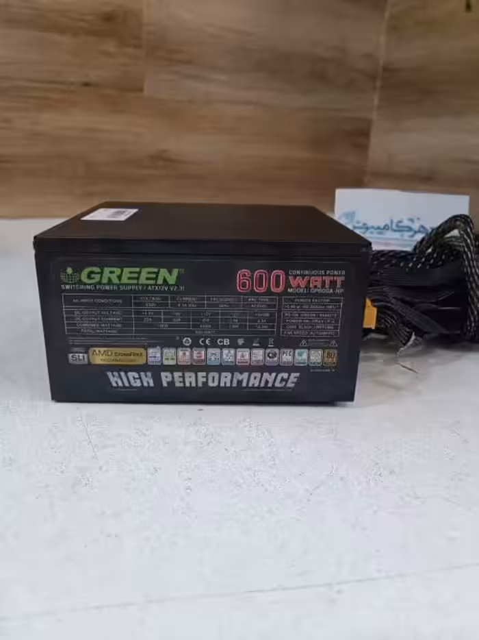 پاور 600 وات گرین مدل 600A-HP نیمه ماژولار (استوک)